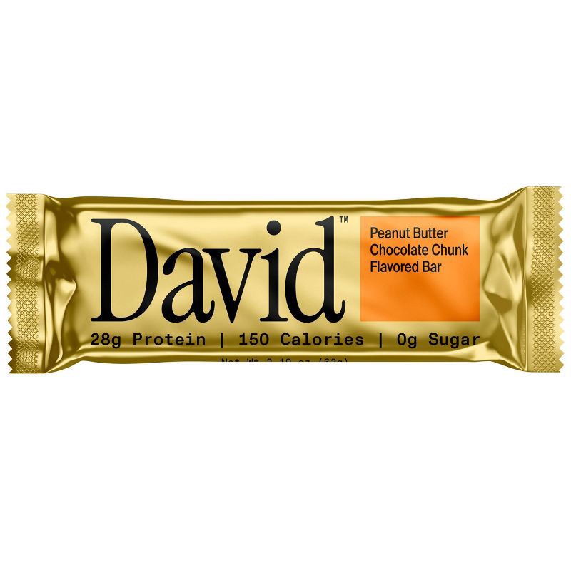 slide 2 of 9, David Protein Peanut Butter Chocolate Chunk High Protein Bars - 28g Protein - 4ct, 28 gram, 4 ct