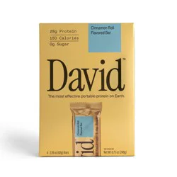 David Protein Gold Cinnamon Roll High Protein Bars - 28g Protein - 4ct