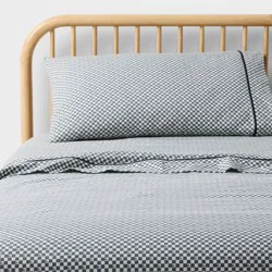 Twin Hot Wheels Retro Checkered Flame Kids' Cotton Sheet Set Gray - Hot Wheels by Pillowfort™