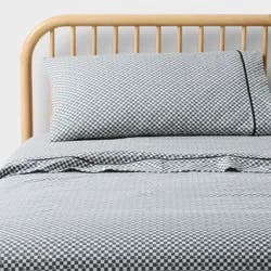 Twin Hot Wheels Retro Checkered Flame Kids' Cotton Sheet Set Gray - Hot Wheels by Pillowfort™