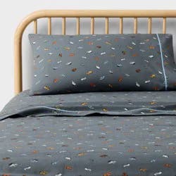 Full Hot Wheels Retro Car Kids' Cotton Sheet Set Gray - Hot Wheels by Pillowfort™
