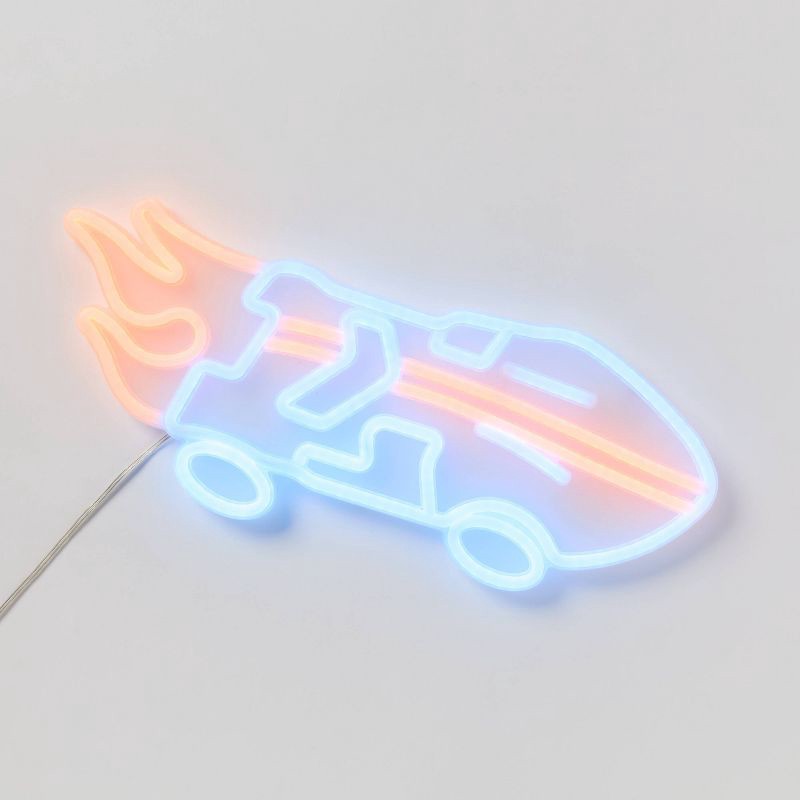 slide 1 of 4, Hot Wheels Retro Neon Flaming Car Kids' Wall Light - Hot Wheels by Pillowfort™, 1 ct