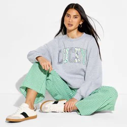 Vinyl Threads Women's Lucky Fleece Graphic Pullover Sweatshirt - Gray XXS