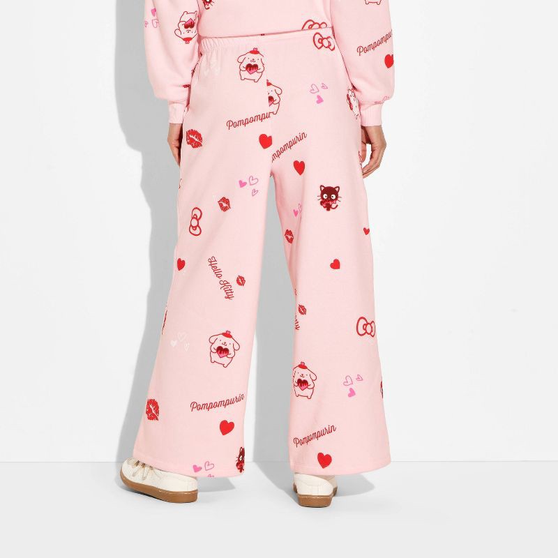 slide 3 of 3, Women's Hello Kitty Fleece Graphic Sweatpants - Light Pink S, 1 ct