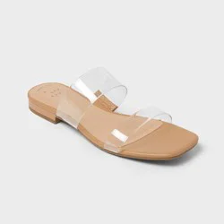 Women's Anna Sandals with Memory Foam Insole - A New Day™ Clear 7.5