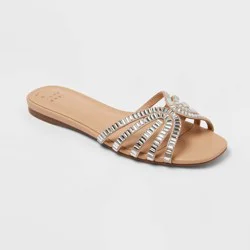 Women's Mariana Sandals with Memory Foam Insole - A New Day™ Silver 7