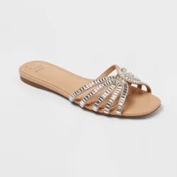 Women's Mariana Sandals with Memory Foam Insole - A New Day™ Silver 6.5