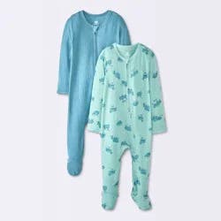 Baby Boys' 2pk So Very Soft Sheep Modal Long Sleeve Sleep N' Play Footed Pajamas - Cloud Island™ Blue 3-6M