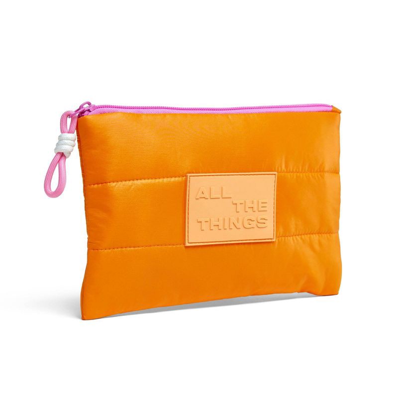 slide 2 of 2, TwelveNYC Handbag Organizer Puffy Pouch - Orange, 1 ct