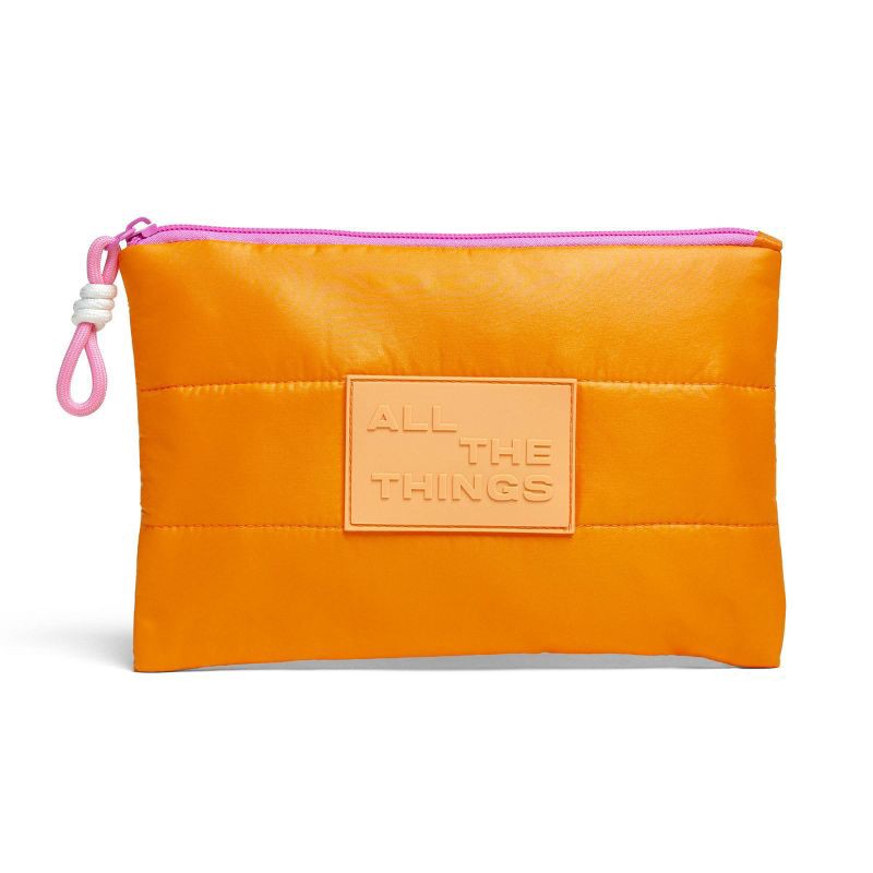 slide 1 of 2, TwelveNYC Handbag Organizer Puffy Pouch - Orange, 1 ct