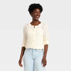 Women's Western Crafted Cardigan - Universal Thread™ Cream S