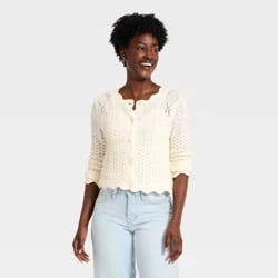 Women's Western Crafted Cardigan - Universal Thread™ Cream L