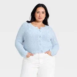 Women's Western Crafted Cardigan - Universal Thread™ Light Blue XXL