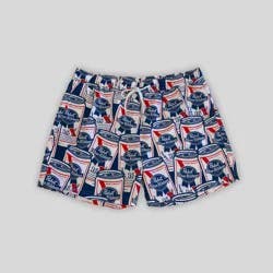 Men's Pabst Blue Ribbon 5'' Swim Trunks - Royal Blue S