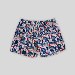 Men's Pabst Blue Ribbon 5'' Swim Trunks - Royal Blue M