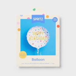Happy Birthday Clear Multi Color Star Round Foil Balloon- Spritz™