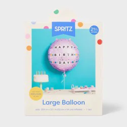 Large Purple Happy Birthday Friendship Bracelet Foil Balloon- Spritz™