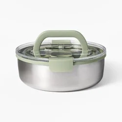 Personal Round Stainless Steel Snacklebox Silver - Figmint™