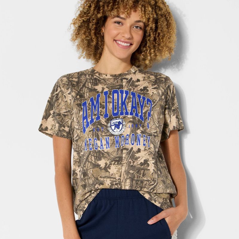 slide 1 of 3, Women's Megan Moroney Short Sleeve Graphic T-Shirt - Camo XL, 1 ct