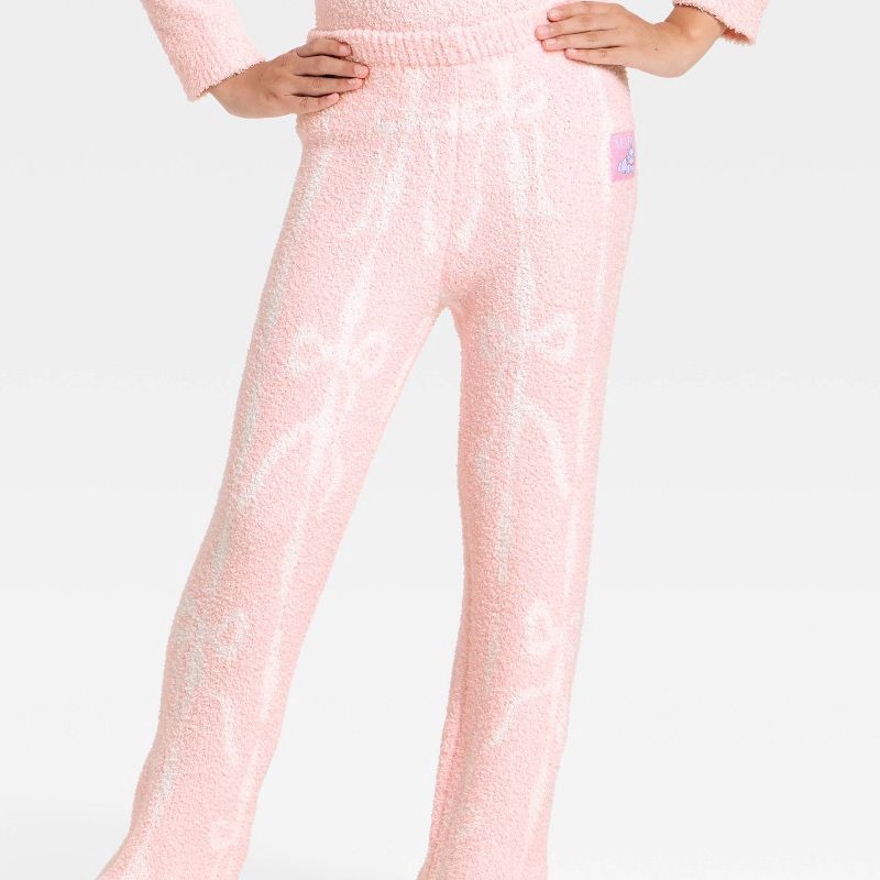 slide 2 of 4, Disney Girls' The Aristocats Marie Bow Printed Boucle Pants - Light Pink S, 1 ct