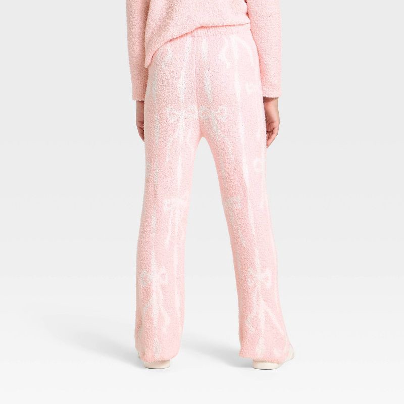 slide 3 of 4, Disney Girls' The Aristocats Marie Bow Printed Boucle Pants - Light Pink M, 1 ct