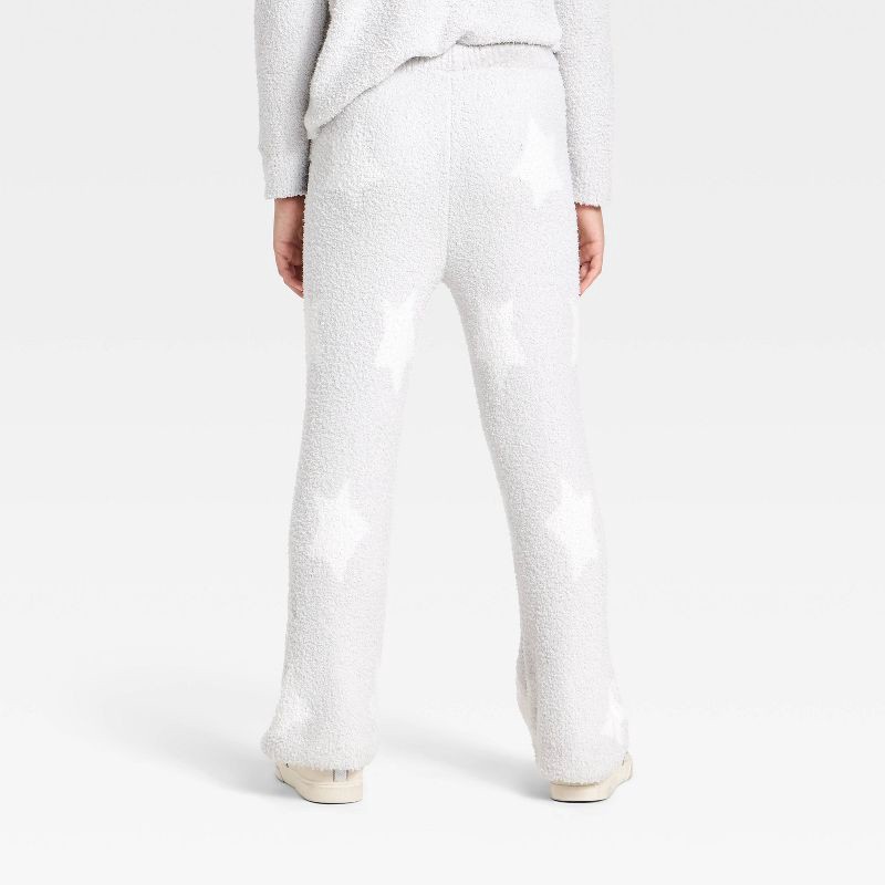 slide 2 of 3, Girls' Miffy Stars Printed Boucle Pants - Silver M, 1 ct