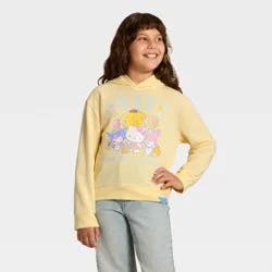 Sanrio Girls' Hello Kitty and Friends Sweet Graphic Hooded Fleece Sweatshirt - Light Yellow S