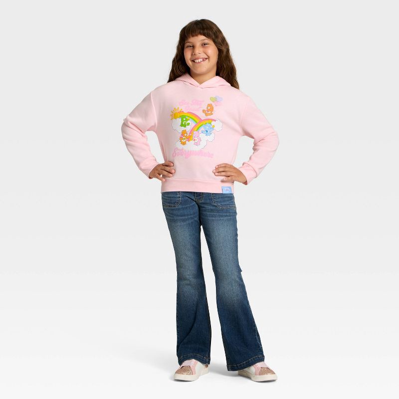 slide 4 of 4, Girls' Care Bears Hooded Fleece Graphic Sweatshirt - Light Pink XL, 1 ct