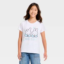 Girls' Miffy Short Sleeve 'Oh My Stars' Graphic T-Shirt - White L
