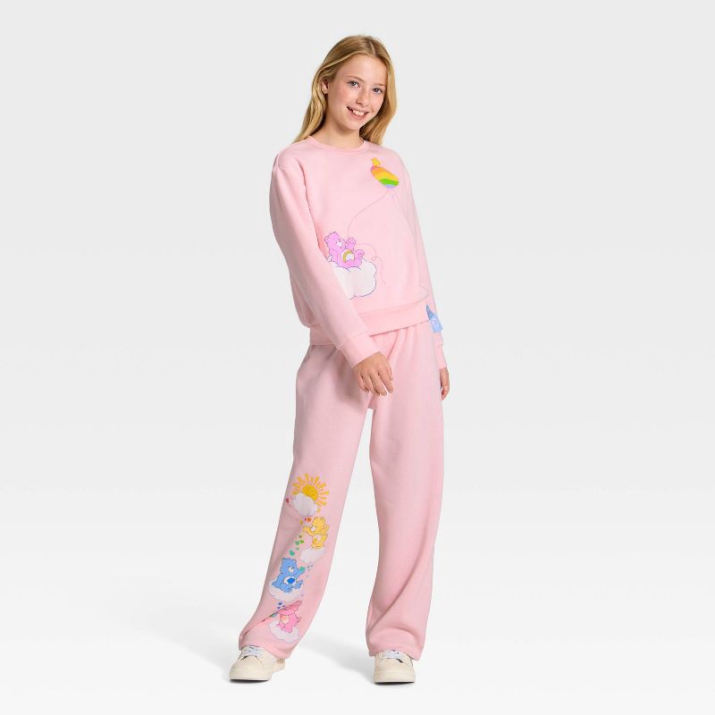 slide 3 of 3, Girls' Care Bears Fleece Sweatshirt - Light Pink S, 1 ct