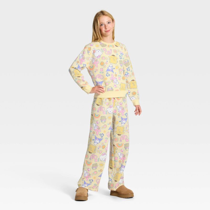 slide 3 of 3, Sanrio Girls' Hello Kitty and Friends Printed Fleece Sweatshirt - Light Yellow L, 1 ct