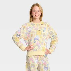 Sanrio Girls' Hello Kitty and Friends Printed Fleece Sweatshirt - Light Yellow XL