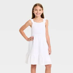 Girls' Flutter Sleeve Bodice Sweater Dress - Cat & Jack™ White XL