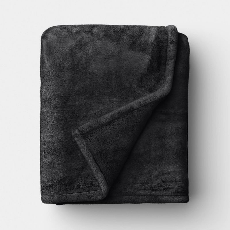 slide 1 of 5, Oversized Primalush Throw Blanket Charcoal - Threshold™, 1 ct