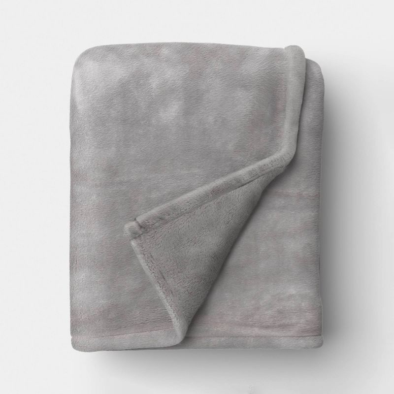 slide 1 of 5, Oversized Primalush Throw Blanket Light Gray - Threshold™, 1 ct