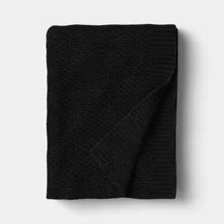 Everyday Knit Throw Blanket Black - Threshold™