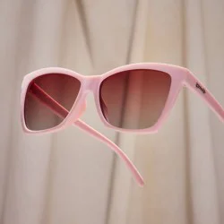 goodr Adult Rose Retail Therapy Plastic Rectangle Sunglasses - Pink