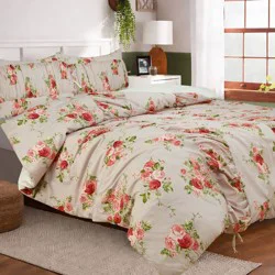 Harlow & Wren Full/Queen Ruched Comforter Set Pink Floral
