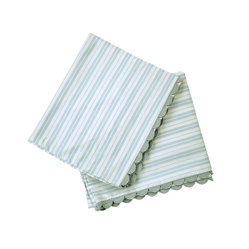 slide 1 of 5, Harlow & Wren Twin Microfiber Sheet Set Blue Stripe, 1 ct