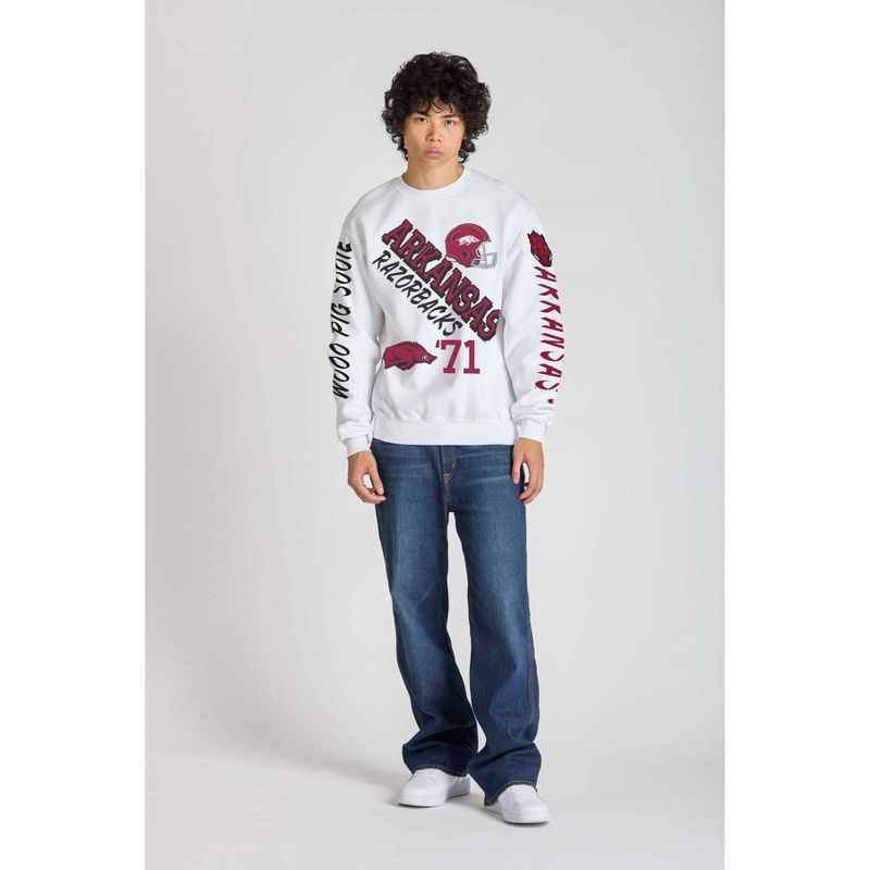 slide 1 of 8, NCAA Arkansas Razorbacks Men's Champion White Crew Neck Sweatshirt - S, 1 ct