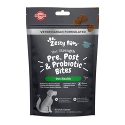 Zesty Paws Vet Strength Vegetable and Chicken Flavor Pre-Post Bites Dog Vitamins and Supplements - 60ct
