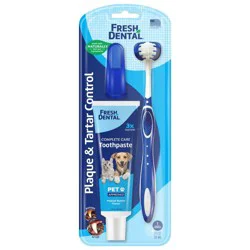 Naturel Promise Fresh Dental Plaque & Tartar Control Dog Toothbrush Kit - 2oz
