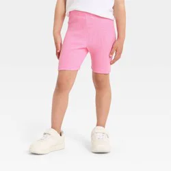 Toddler Girls' Ribbed Bike Shorts - Cat & Jack™ Pink 3T