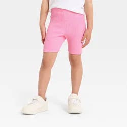 Toddler Girls' Ribbed Bike Shorts - Cat & Jack™ Pink 5T
