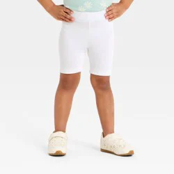 Toddler Girls' Ribbed Bike Shorts - Cat & Jack™ White 5T