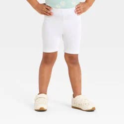 Toddler Girls' Ribbed Bike Shorts - Cat & Jack™ White 5T
