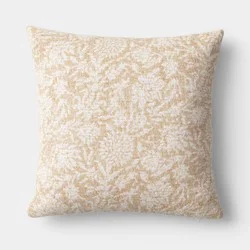 Square Floral Throw Pillow Beige - Threshold™