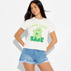 Care Bears Women's Good Luck Bear Shrunken Short Sleeve Graphic T-Shirt - Cream XL