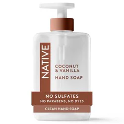 Native Liquid Hand Soap - Coconut Vanilla Scent - 13 fl oz: Dye-Free, Paraben-Free, Sulfate-Free, For Normal Skin