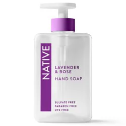 Native Liquid Hand Soap - Lavender & Rose Scent - 13 fl oz: Dye-Free, Paraben-Free, Sulfate-Free, Plastic Pump